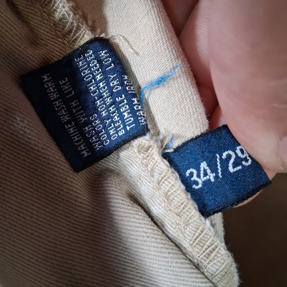 Y2K Polo Ralph Lauren The Classic Polo Chino Pants‎ Mens 34x29 Inseam 28 Beige